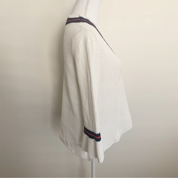 Cabi Ace V-Neck Preppy Bell Sleeve White Sweater Style 5639 Size S - Picture 12 of 13